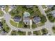 Aerial view of home showcasing pool and surrounding neighborhood at 1004 Taywood Way, Apex, NC 27502