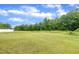 A level and expansive backyard offers plenty of room to garden and enjoy the outdoors at 1109 Agio Ct, Zebulon, NC 27597
