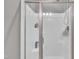 Clean shower features glass doors and contemporary fixtures at 1109 Agio Ct, Zebulon, NC 27597