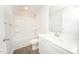 Bathroom features a shower, toilet, and vanity with hard surface flooring at 112 Ambergate Ct, Rocky Mount, NC 27804