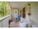 Relaxing porch with chairs and a view of the surrounding nature at 121 Westview Dr # 22, Carrboro, NC 27510