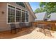 New wooden deck with outdoor furniture, ideal for relaxing or entertaining at 1224 Wedgeland Dr, Raleigh, NC 27615