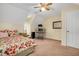 Bedroom featuring carpet flooring, a window, and a workspace at 124 Windmere Dr, Angier, NC 27501