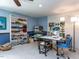 Bright craft room with ample storage, workspace, and natural light at 1514 John Jones Rd, Bahama, NC 27503