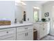 Bright bathroom with double vanities, modern fixtures, and plenty of counter space for daily routines at 1514 John Jones Rd, Bahama, NC 27503