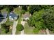 Neighborhood aerial showcasing residential homes with lush, mature trees at 1605 Hall Blvd, Garner, NC 27529