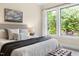 Bright bedroom featuring neutral walls, carpet, and backyard view through large windows at 204 Mill Chapel Rd, Chapel Hill, NC 27517