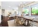 Bright dining room with hardwood floors, wainscoting, natural light, wood table and chairs at 204 Mill Chapel Rd, Chapel Hill, NC 27517