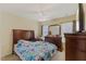 Comfortable bedroom with ceiling fan, carpet, and generous natural light, offering a serene personal space at 2308 Buffalo Way, Durham, NC 27704