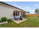 Backyard features a patio area with comfortable seating and a fire pit at 297 Sexton Ln, Wendell, NC 27591