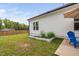 Backyard with a garden bed and a patio area at 297 Sexton Ln, Wendell, NC 27591