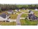 Aerial view of a quiet residential neighborhood with well-kept lawns and modern homes at 297 Sexton Ln, Wendell, NC 27591