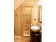 Modern bathroom design with an elegant vessel sink and tiled walk-in shower at 3750 Mebane Rogers Rd, Mebane, NC 27302