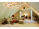 Open concept living room with recessed lights, ceiling fans, and exposed beams at 3750 Mebane Rogers Rd, Mebane, NC 27302