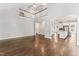 Spacious living area with hardwood floors, high ceilings, and an open floor plan at 3914 Old Chapel Hill Rd, Durham, NC 27707