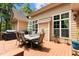 Outdoor deck featuring a dining table and chairs, ideal for entertaining with scenic backyard views at 4306 Infinity Ln, Durham, NC 27705