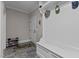 Mud room with bench seating, convenient storage and tiled floors at 4306 Infinity Ln, Durham, NC 27705