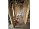 New construction hallway featuring a wood frame design and leading to the bathroom at 448 Golden Dragonfly St, Wake Forest, NC 27587