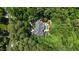 Aerial view of estate with swimming pool surrounded by a lush green forest at 4817 Fox Branch Ct, Raleigh, NC 27614