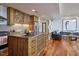 Spacious kitchen with custom wood island, granite counters, stainless appliances and an open floorplan at 601 W Rosemary St # 712, Chapel Hill, NC 27516