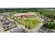 Aerial of the nearby school, showcasing its sports fields and convenient location within the community at 6352 Perry Creek Rd, Raleigh, NC 27616