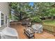 Spacious backyard deck with ample seating, perfect for outdoor gatherings and enjoying the serene surroundings at 6828 Edwell Ct, Raleigh, NC 27617