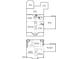Detailed floor plan showcasing layout of the two-story home, including the bedrooms, kitchen, and patio at 6828 Edwell Ct, Raleigh, NC 27617