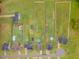 Expansive aerial view of neighborhood homes, featuring a large backyard and in-ground pool at 71 Sandy Farm Ct, Willow Springs, NC 27592
