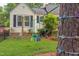 Inviting backyard featuring a play area and charming cottage-style home at 800 E Forest Hills Blvd, Durham, NC 27707