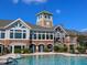 A community pool offers a refreshing escape with ample seating and clear blue water at 923 Peltier Dr, Cary, NC 27519