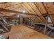 Unfinished attic space with exposed beams and ductwork at 1015 Watts St, Durham, NC 27701