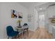 Cozy dining area with seating for two adjacent to the bathroom and kitchen area at 1015 Watts St, Durham, NC 27701