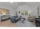 Comfortable living room featuring neutral decor, a cozy seating arrangement, and ample natural light at 1015 Watts St, Durham, NC 27701