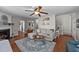 Comfortable living room with a fireplace, stylish decor, and ample seating at 105 Stoney Dr, Durham, NC 27703