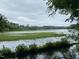 Scenic lake view with lush greenery, highlighting the tranquil waterfront property at 1115 Trailwood Dr, Raleigh, NC 27606
