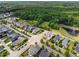 Community aerial view showcasing houses, streets, and green spaces at 1205 Quincy Cottage Rd, Hillsborough, NC 27278
