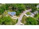 Aerial view showcasing the home's location, landscaping, and surrounding neighborhood at 1209 Maple Ave, Apex, NC 27502