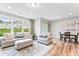 Bright living room with large windows, comfortable seating, and a cozy atmosphere at 1310 Compass Dr, Durham, NC 27713