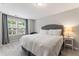 Inviting main bedroom featuring neutral tones, a large window, and comfortable furnishings at 1310 Compass Dr, Durham, NC 27713