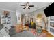 Cozy living room features hardwood floors, stylish decor, and a staircase leading to the upper level at 137 Lanigan Pl, Cary, NC 27513