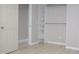 Bright closet with shelving and hanging rod at 1536 Granville Street, Burlington, NC 27215