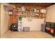 Unfinished storage area, revealing the internal structure and materials used in the building at 1536 Granville Street, Burlington, NC 27215