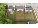 An aerial perspective showcases the property and surrounding neighborhood at 188 Karlov Rd, Garner, NC 27529