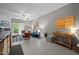 Open-concept living room featuring a cozy seating area and stylish console table at 214 Cedar Elm Rd, Durham, NC 27713