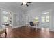Cozy Office area adjacent to the living room featuring hardwood floors at 2227 Us-15, Creedmoor, NC 27522