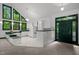 Bright kitchen with updated appliances, green trim, and views of the outdoors at 224 Crawford Rd, Hillsborough, NC 27278