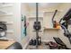 Home gym or workout area with shelving and exercise equipment at 2822 Pickett Rd # 173, Durham, NC 27705