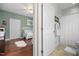 Bathroom with vanity and tub/shower combo at 306 Faith Dr, Gibsonville, NC 27249