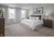 Serene bedroom with two large windows, plush carpet, and coordinated decor at 314 N Coral Bells Way, Four Oaks, NC 27524