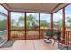 Relaxing screened-in porch featuring comfortable seating with views of the neighborhood at 3904 Freemark Ln, Fuquay Varina, NC 27526